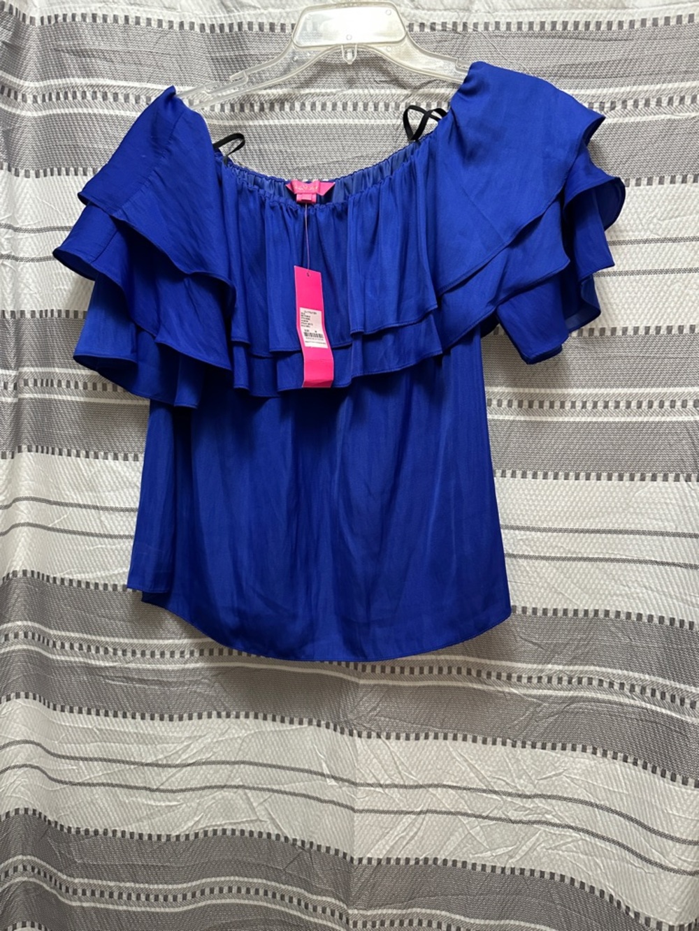 Lilly Pulitzer Off-Shoulder Ruffle Top - Cobalt Blue